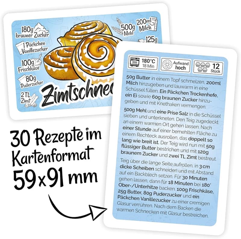 Backrezepte-Karten im Metalldose: Geschenk für Backanfänger und -fortgeschrittene