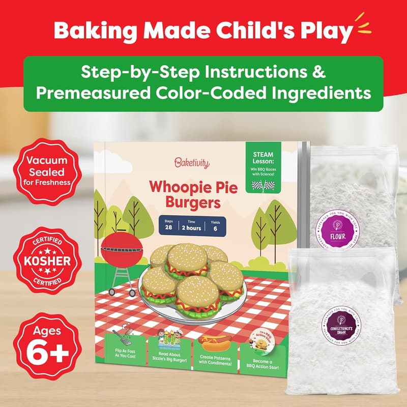 Baketivity Whoopie Pie Burger Backset für Kinder (5-12 Jahre)