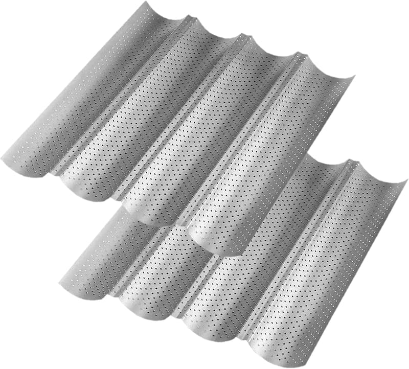Wolfcut Baguette-Backblech 2er Set aus Karbonstahl für 4 Baguettes