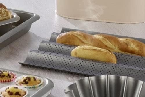 Wolfcut Baguette-Backblech 2er Set aus Karbonstahl für 4 Baguettes