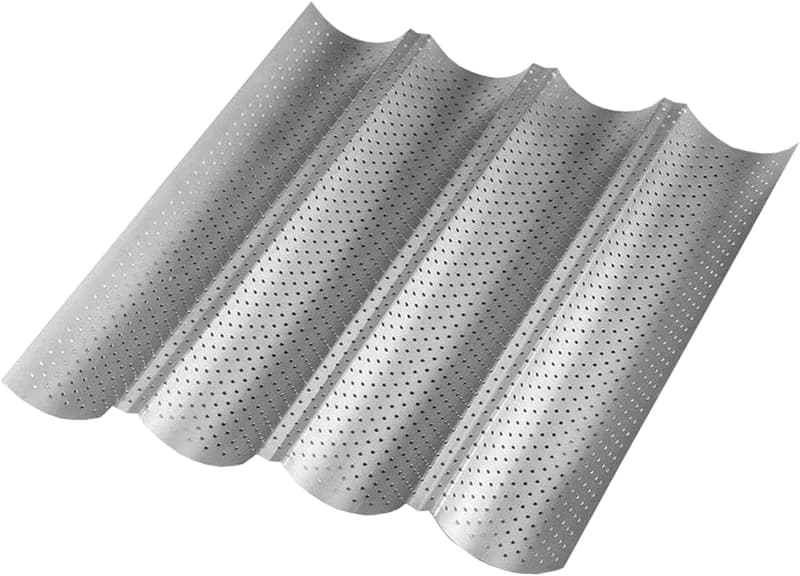 Wolfcut Baguette-Backblech 2er Set aus Karbonstahl für 4 Baguettes