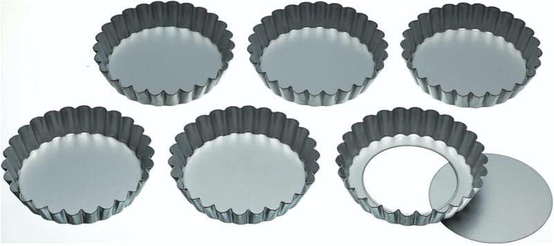 6er Set Tortenformen aus Aluminium mit herausnehmbarem Boden, 10 cm