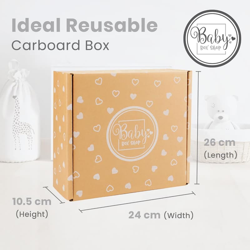 Babybox mit 6 Essentials - Unisex Geschenkset für Baby und Taufe