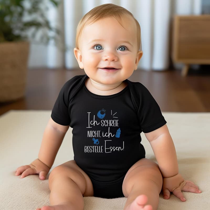 Bio-Baumwoll Babybody kurzarm in Weiß für Jungen – Geschenk zur Babyparty