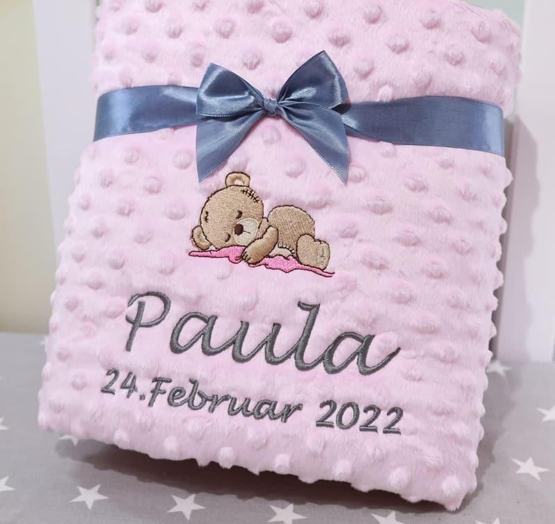 Personalisierte Babydecke 75x100 cm aus Baumwolle mit Motiv Sterne