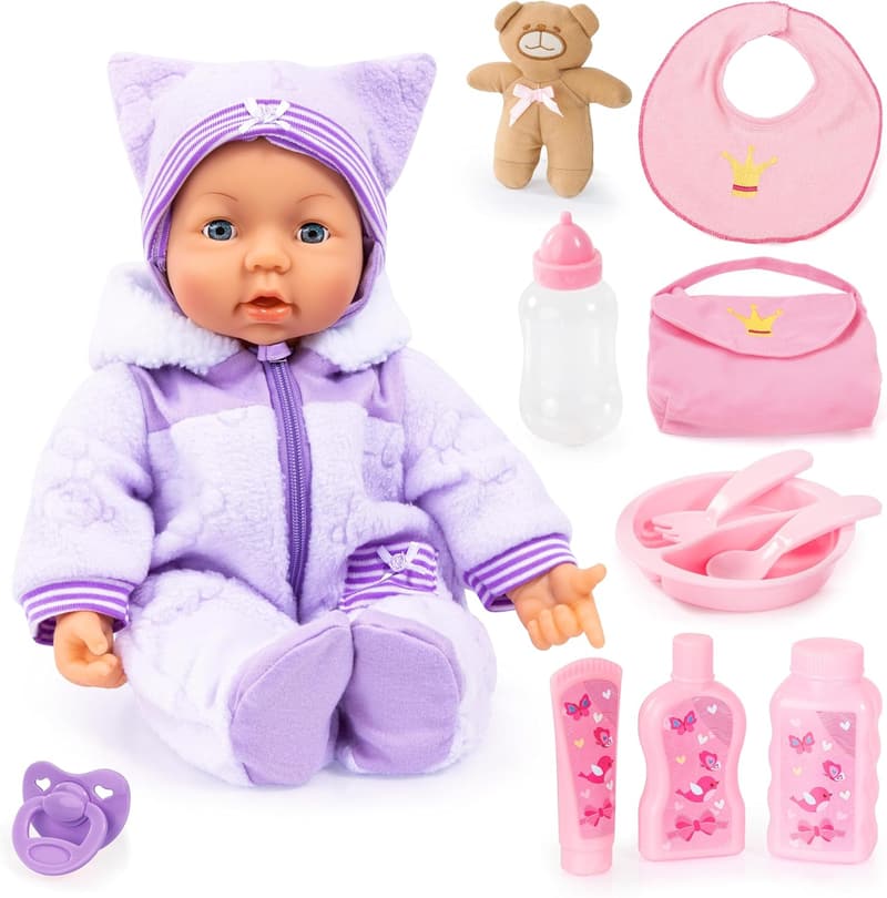 Interaktive Funktionspuppe Piccolina Magic Eyes, lila, 46 cm