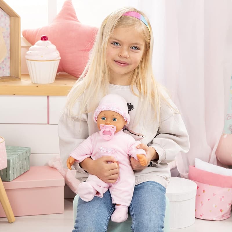 Interaktive Babypuppe mit Schlafaugen, 38 cm, rosa
