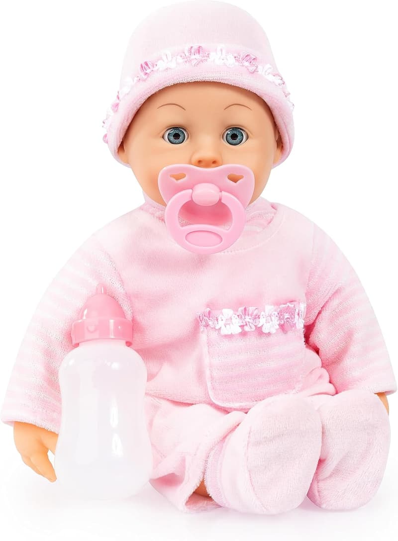 Interaktive Babypuppe mit Schlafaugen, 38 cm, rosa