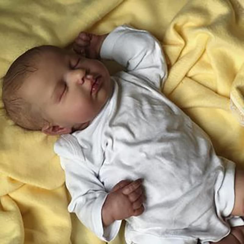 Lebensechte Reborn-Puppe für Neugeborene mit Hand-Zeichnung-Haar, 50 cm