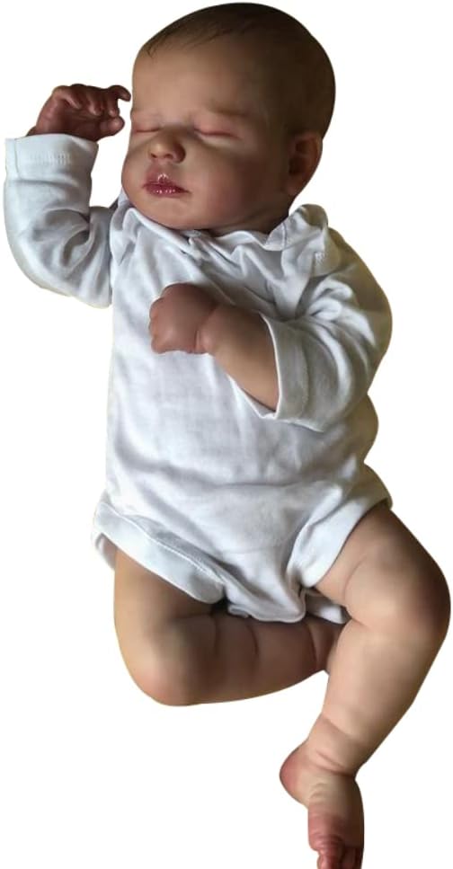 Lebensechte Reborn-Puppe für Neugeborene mit Hand-Zeichnung-Haar, 50 cm