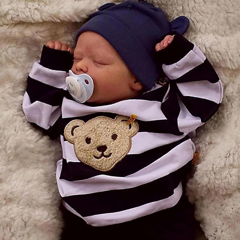 Lebensechte 18 Zoll Reborn Babypuppe aus Silikon für Jungen
