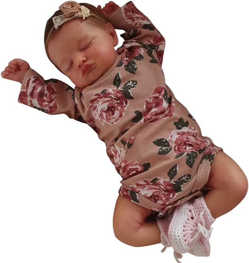 Wiedergeborene Kleinkindpuppe 50 cm aus weichem Silikon mit Schnuller