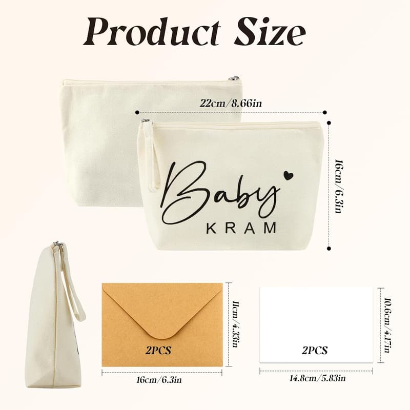 Geschenkset für Babyparty: Kosmetiktasche mit Glückwunschkarte und Organizer für werdende Mütter