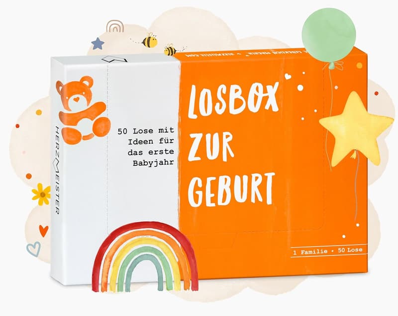 Losbox zur Geburt - 50 Ideen für das erste Jahr für Eltern und Baby
