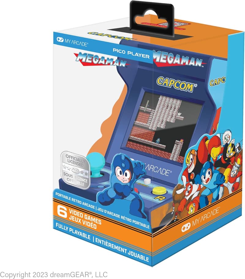 My Arcade Mega Man Pico Spieler – Tragbare Retro-Spielkonsole (6 Spiele in 1)