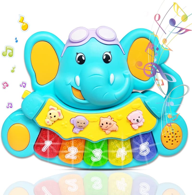 Musikspielzeug Klavier für Babys ab 6 Monaten – Elefant mit Lichtern