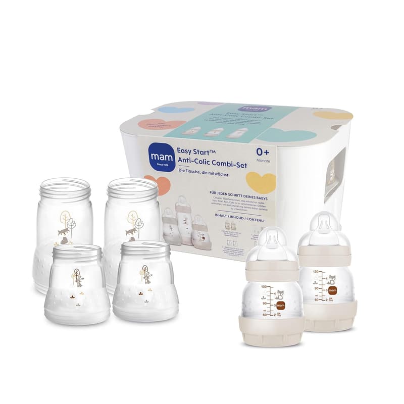 MAM Easy Start Anti-Kolik Babyflaschen Set mit 6 Flaschen und Korb