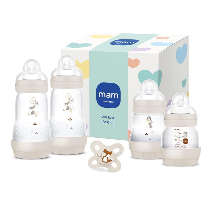 MAM Easy Start Anti-Kolik Babyflaschen Set für Neugeborene, beige