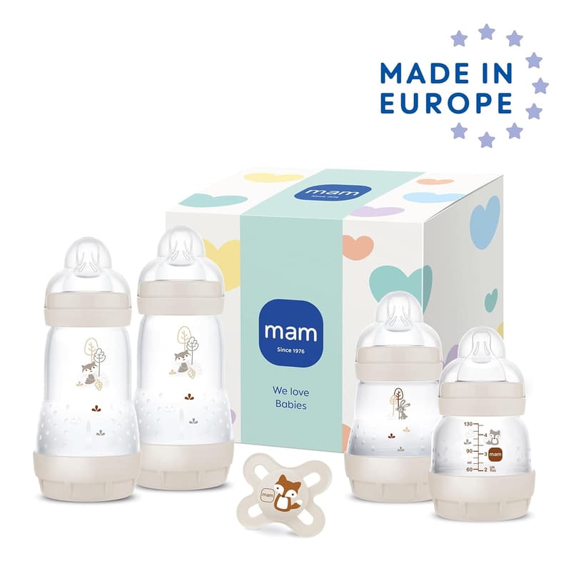 MAM Easy Start Anti-Kolik Babyflaschen Set für Neugeborene, beige