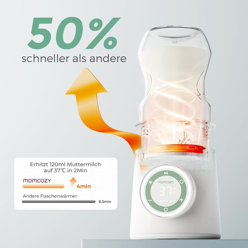 Tragbarer Baby-Flaschenwärmer mit USB, 6 Temperaturstufen, auslaufsicher