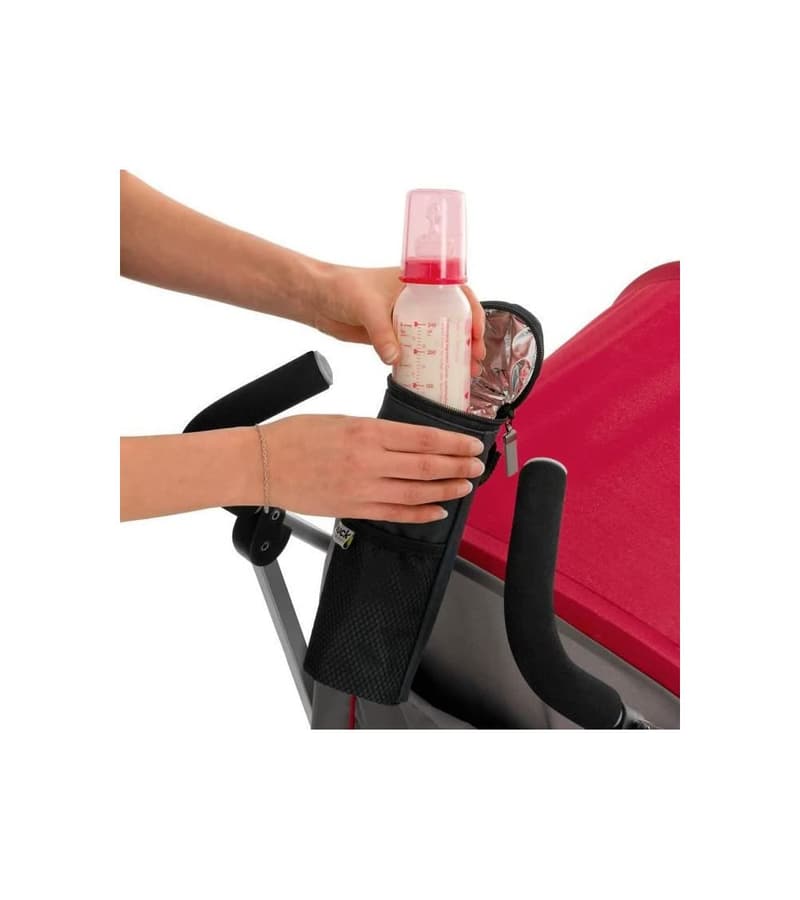 Isoliertasche für Babyflaschen - Thermotasche mit Netz für unterwegs (Schwarz)