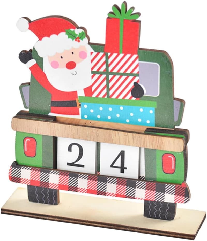 Adventskalender aus Holz für den Weihnachtcountdown, rot