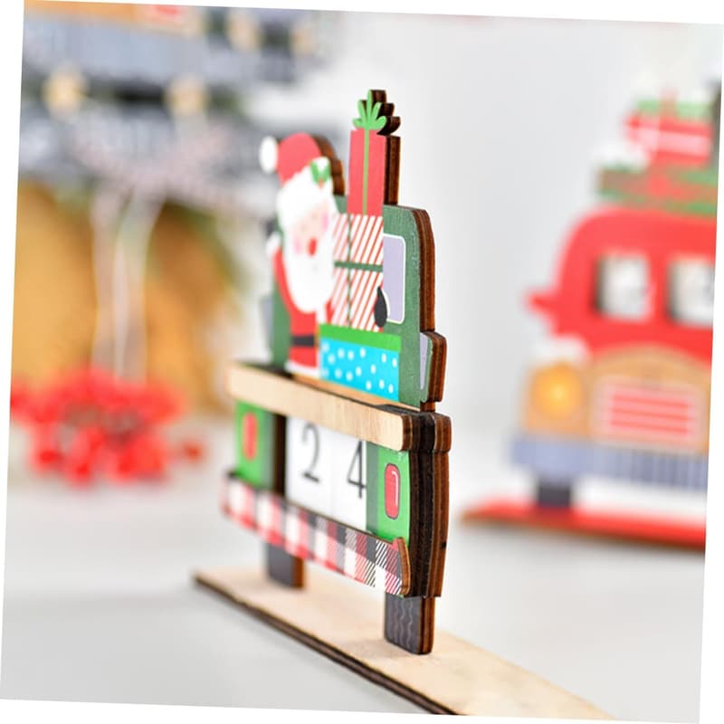 Adventskalender aus Holz für den Weihnachtcountdown, rot