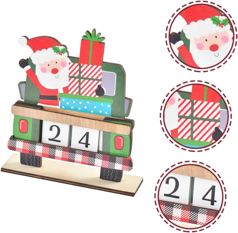 Adventskalender aus Holz für den Weihnachtcountdown, rot