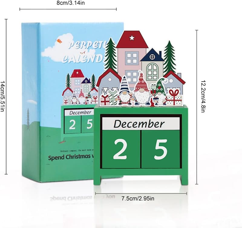 Festlicher Weihnachts-Countdown-Kalender aus Holz für die Winterdekoration