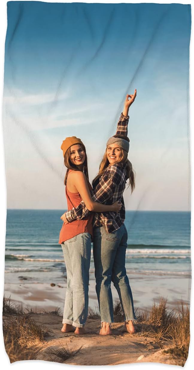 Personalisiertes Strandhandtuch mit Foto – 100 x 180 cm
