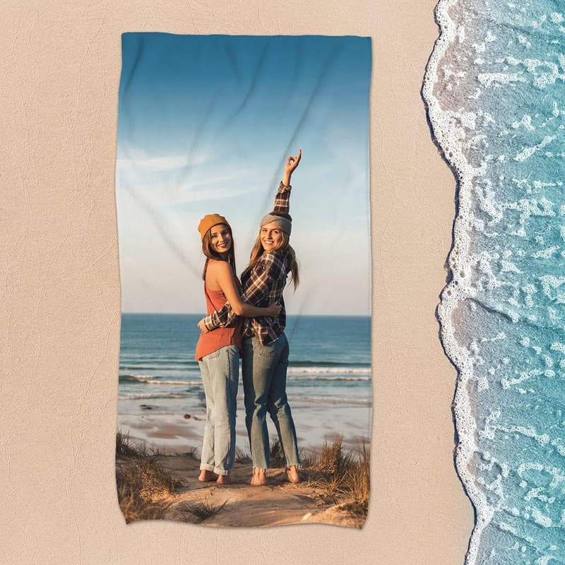 Personalisiertes Strandhandtuch mit Foto – 100 x 180 cm