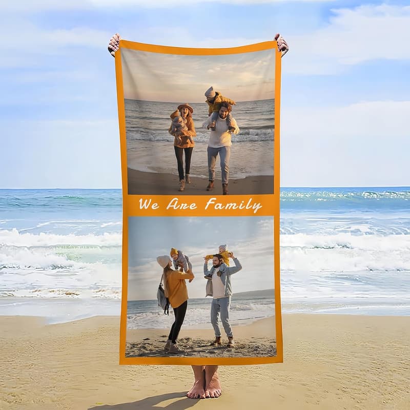 Personalisierte Strandtücher mit Foto, superweiches Mikrofasergewebe