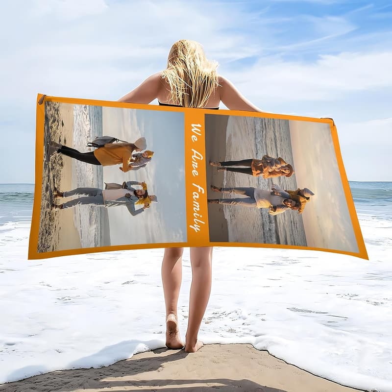 Personalisierte Strandtücher mit Foto, superweiches Mikrofasergewebe