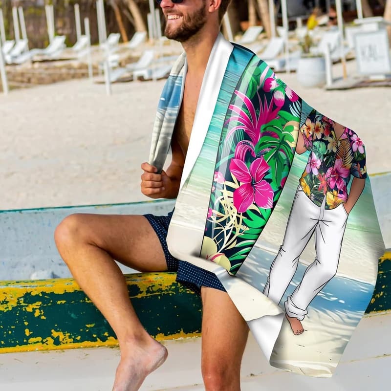 Personalisiertes Strandtuch für beste Freunde - 76x152cm, schnell trocknend