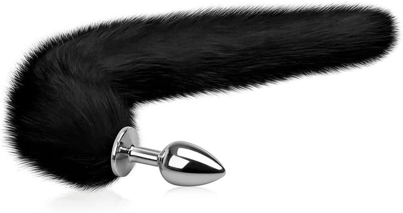 Fuchsschwanz Analplug aus Metall für BDSM und Fetischspiele