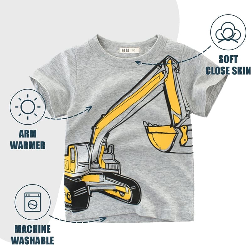 Süßes Baumwoll-Baby-T-Shirt mit Tiermotiv für 1-7 Jahre