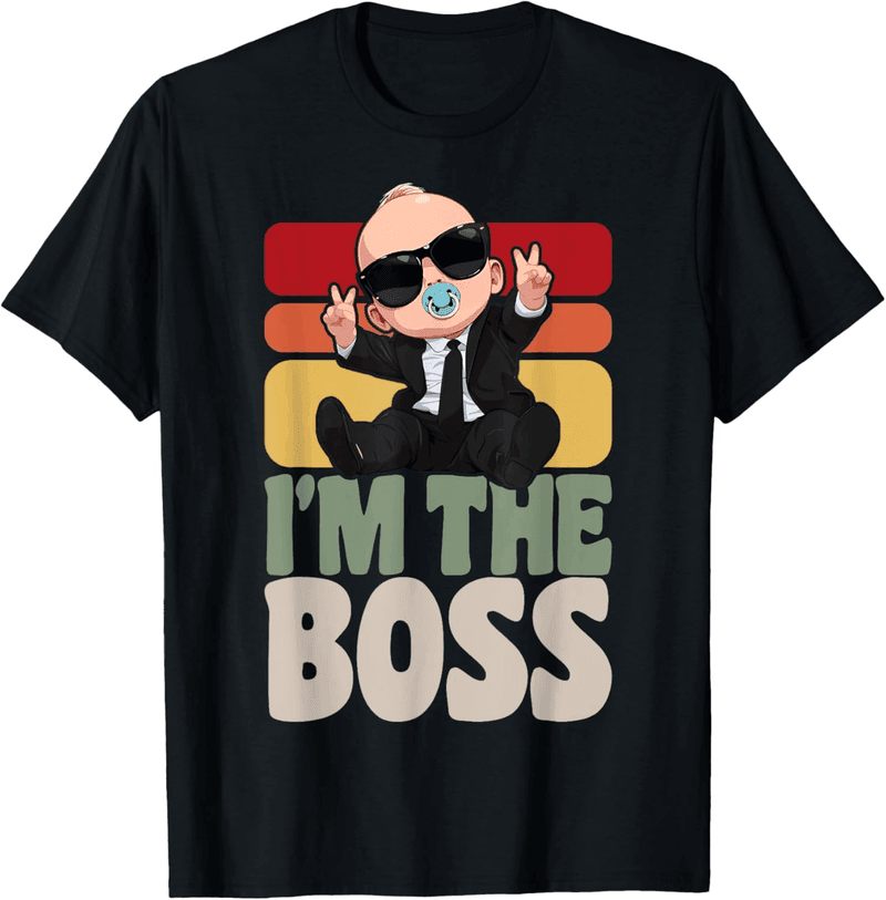 „Ich bin der Boss“ Kinder T-Shirt für Babys und Kleinkinder