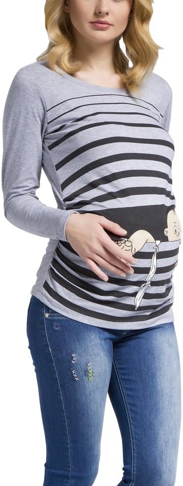 Lustiges Langarm-Shirt für Schwangere mit einzigartigem Motiv