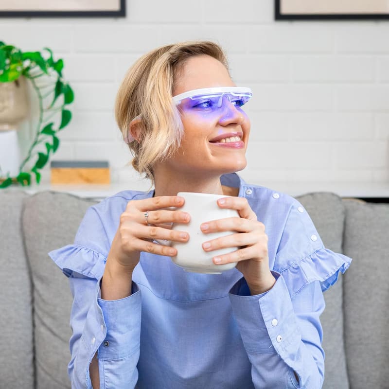 Rosenquarz Lichttherapiebrille für bessere Schlafqualität und Stimmung
