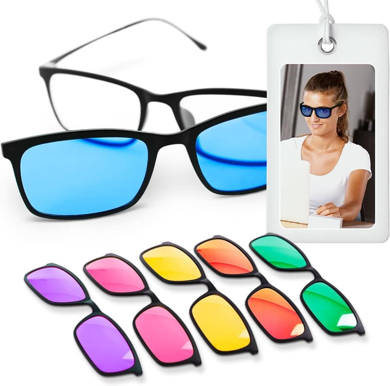 Farbtherapie Set: 6 Komfort Farbbrillen mit UV-Schutz