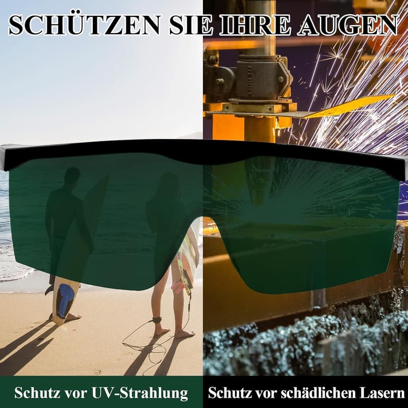 IPL Schutzbrille für Haarentfernung & Kosmetik, UV-Schutz, Dunkelgrün
