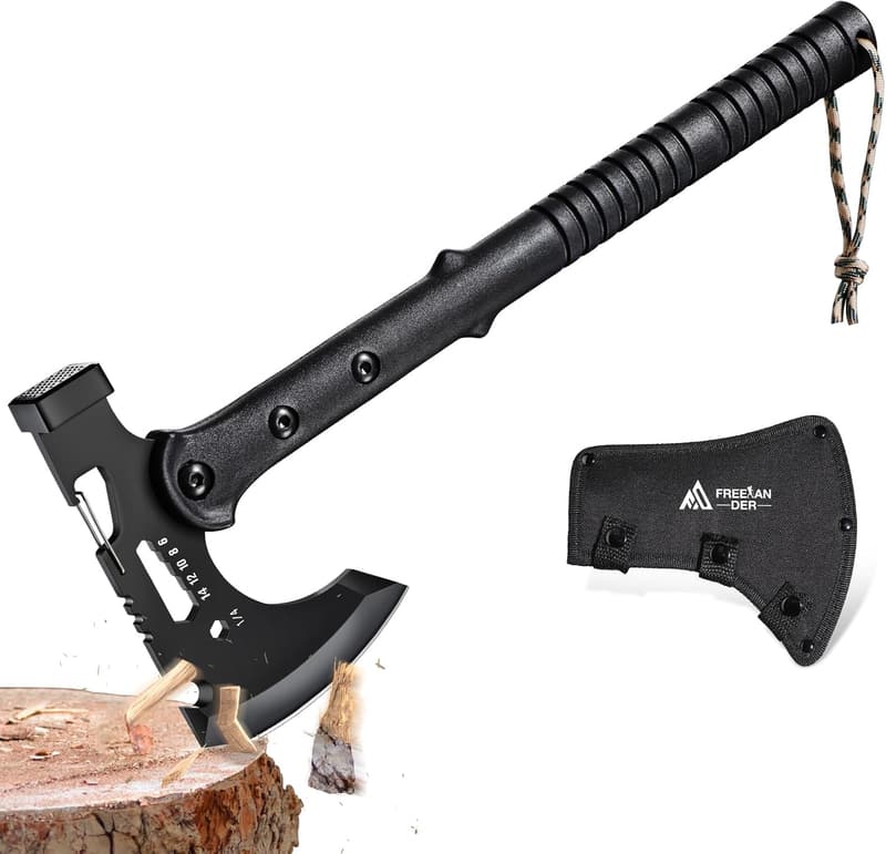 Survival Axt mit Hammer für Outdoor-Abenteuer – rutschfester ABS-Griff