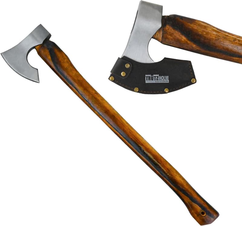 Vintage Freizeitbeil 700 mm aus C45 Stahl mit Hickoryholzgriff