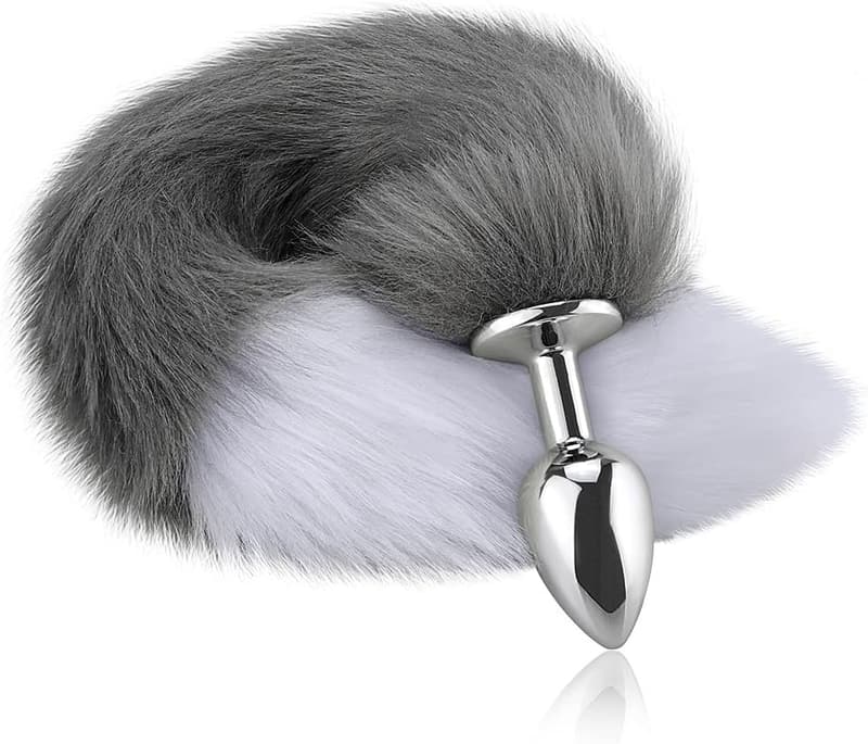 Fuchsschwanz Analplug aus Metall für Paare – BDSM Sexspielzeug (L)