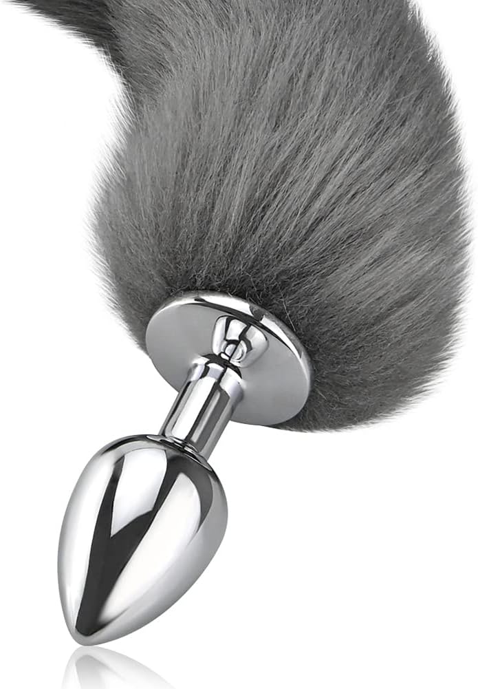 Fuchsschwanz Analplug aus Metall für Paare – BDSM Sexspielzeug (L)