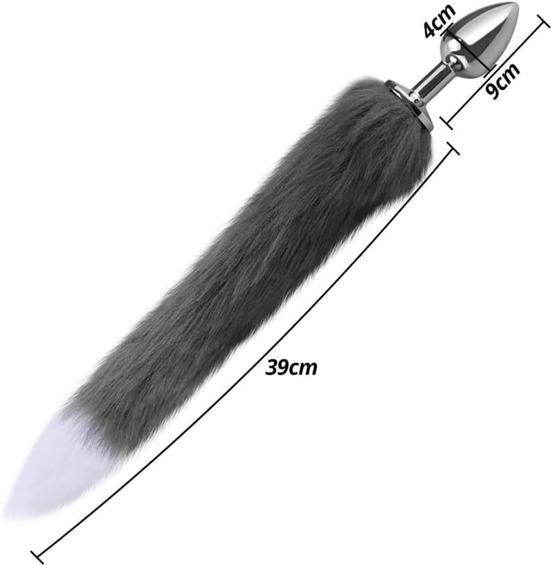 Fuchsschwanz Analplug aus Metall für Paare – BDSM Sexspielzeug (L)