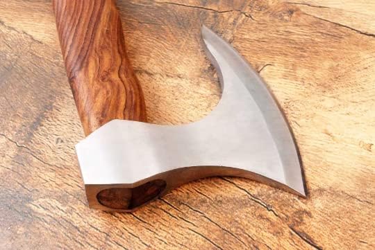 Handgeschmiedete Wikinger-Axt aus 1095 Karbonstahl mit Lederscheide
