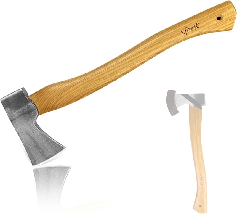 Xforst Waldaxt mit Hickory Holzstiel, 50 cm, 1,15 kg, optimierte Geometrie