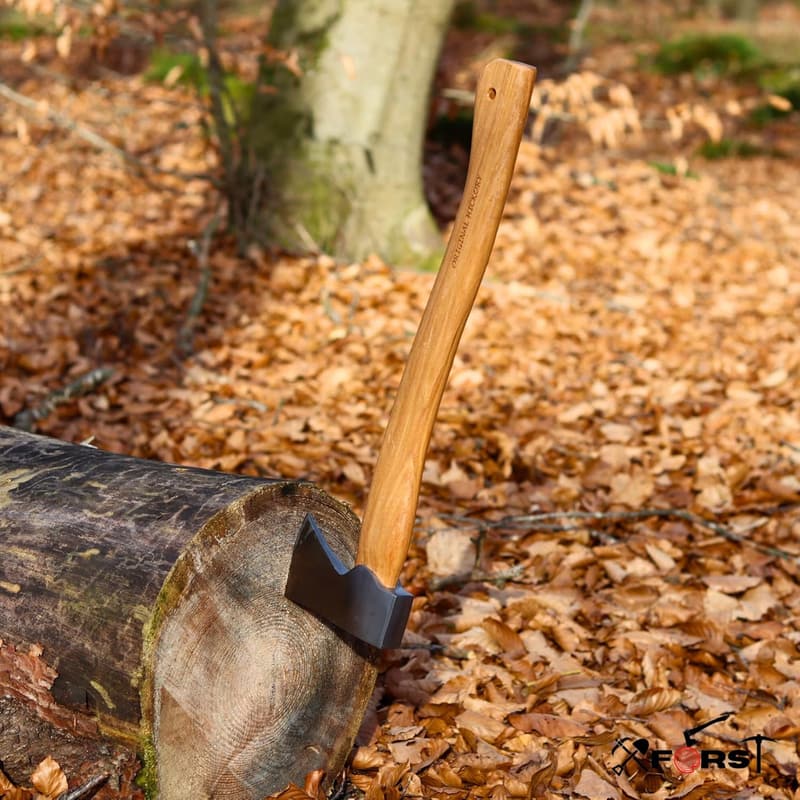 Xforst Waldaxt mit Hickory Holzstiel, 50 cm, 1,15 kg, optimierte Geometrie