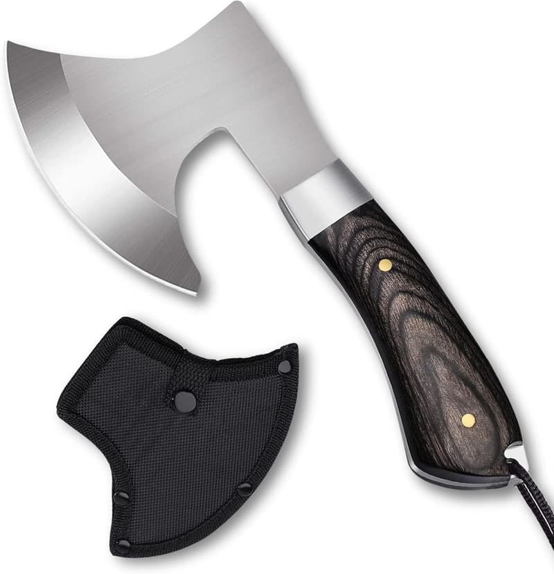 Omesio Mini Axt für Camping – Robust, 19,3 cm, Handbeil mit Holzgriff